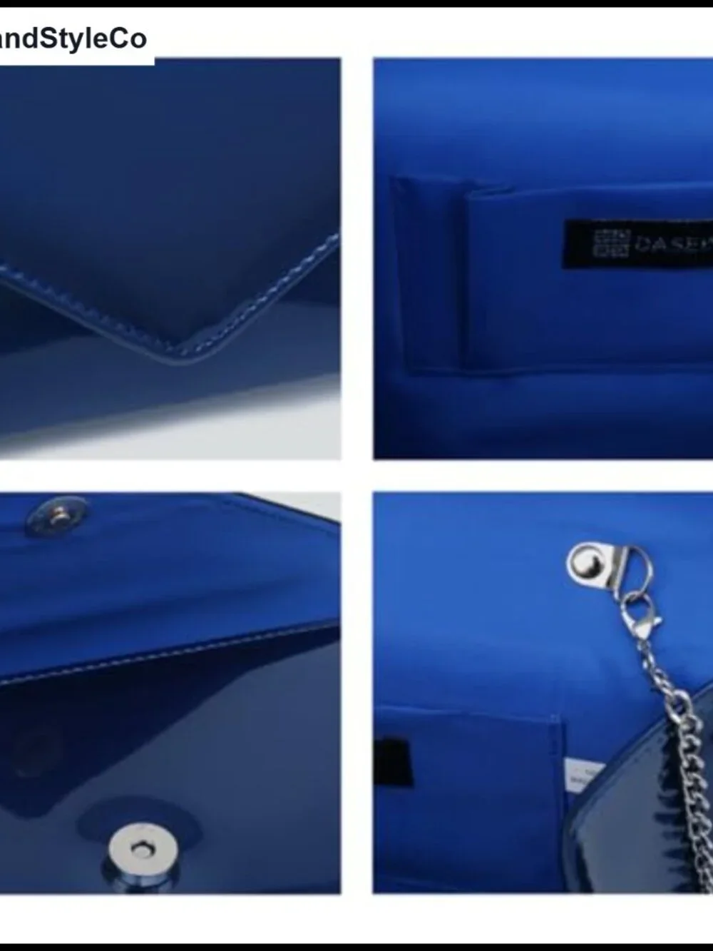 Vegan Leather Evening Clutch Purse with Detachable Chain Strap